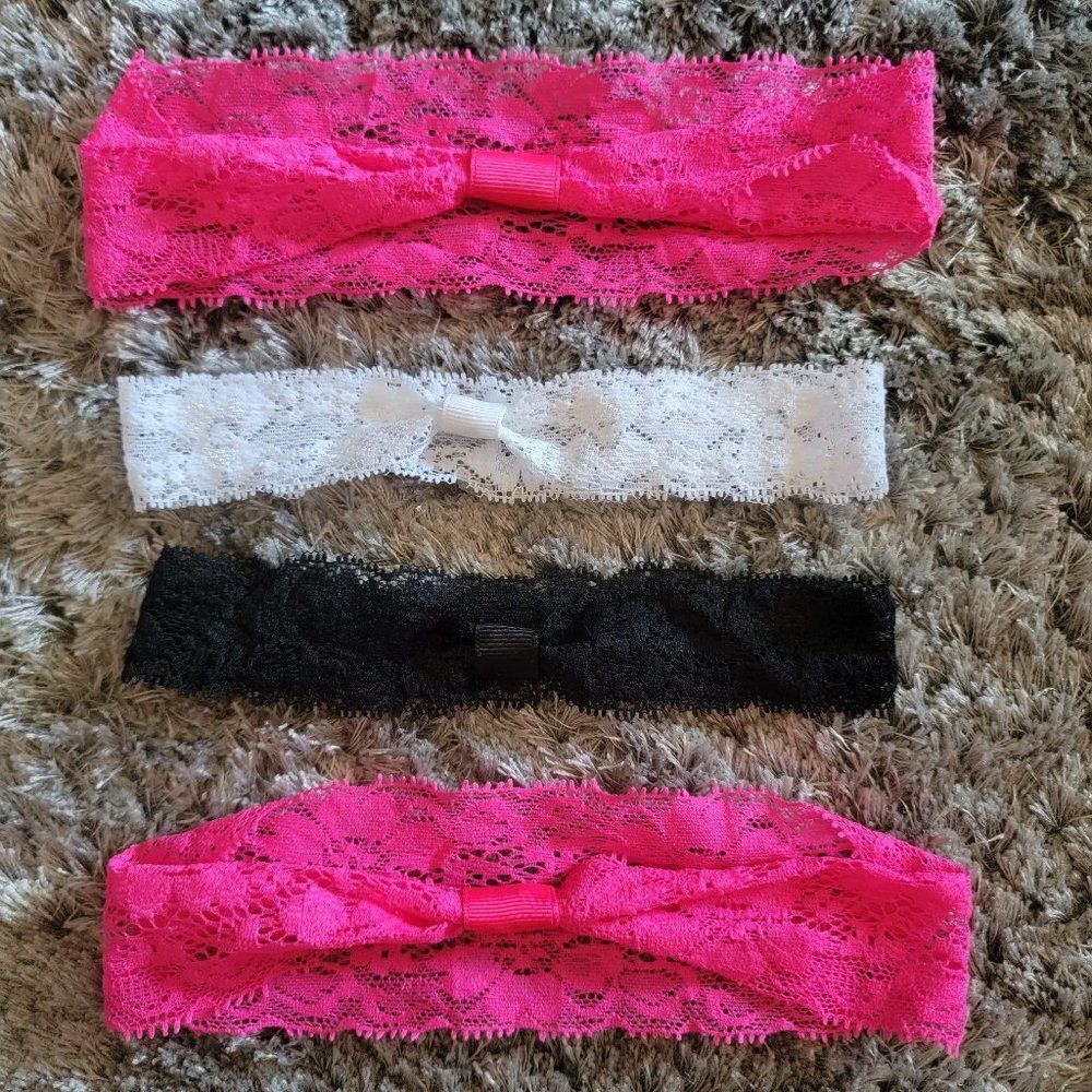 Handmade Lace Headbands Pink Black White Green Blue Purple
